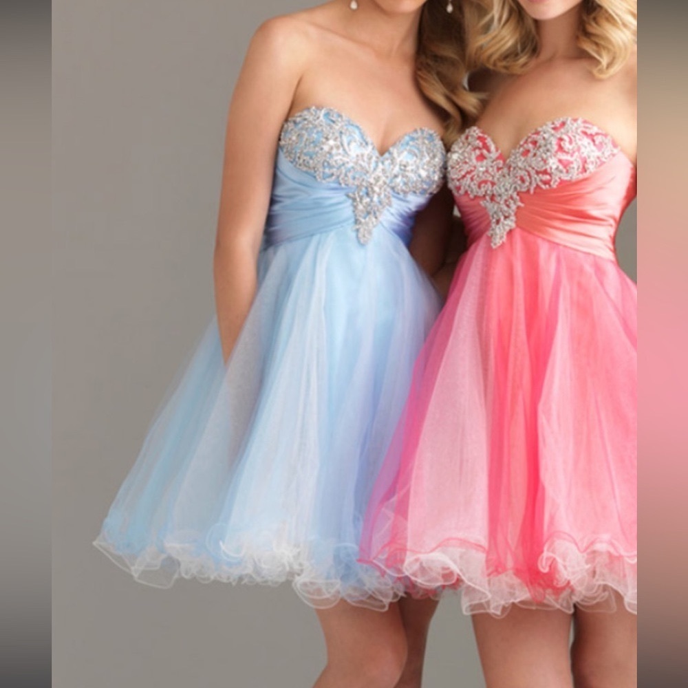 formal dress, baby blue, homecoming dress